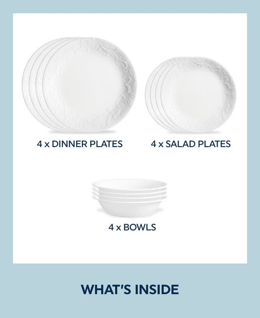 Corelle® Bella Faenza 12-piece Dinnerware Set, Service for 4