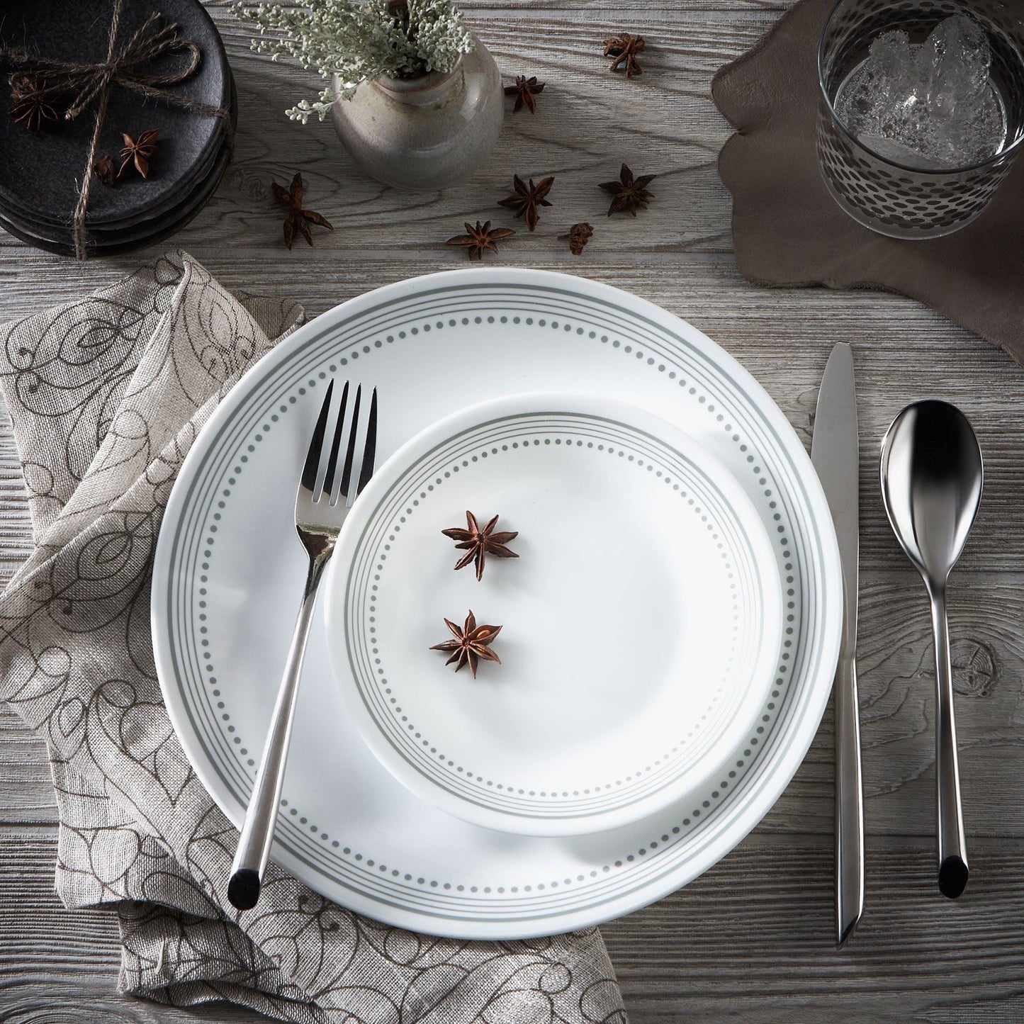 Corelle® Mystic Gray 78-piece Dinnerware Set, Service for 12